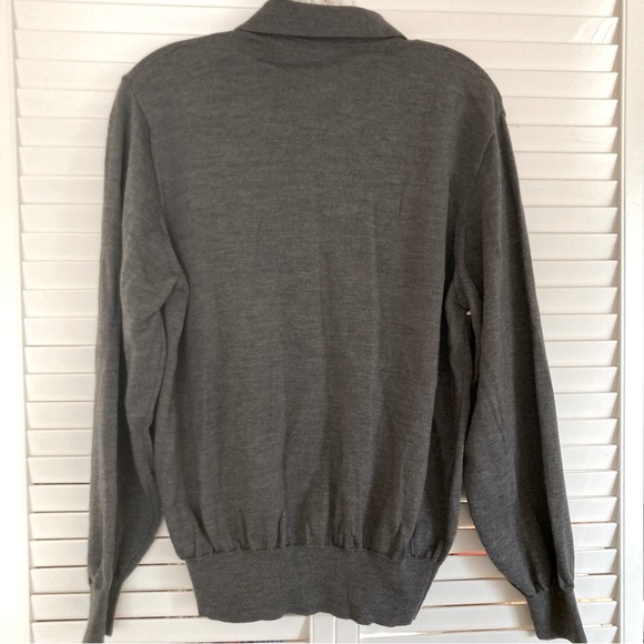 Vintage Mondo Di Marco Italy Gray Collared Pullover Wool Sweater Preppy Classic - Picture 5 of 5